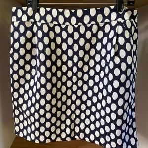 Ann Taylor LOFT NAVY Blue with White dots.  Size 14.